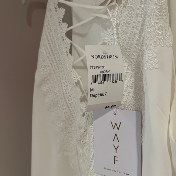 NWT WHITE CAMI WITH LACE - Picture 3 of 3